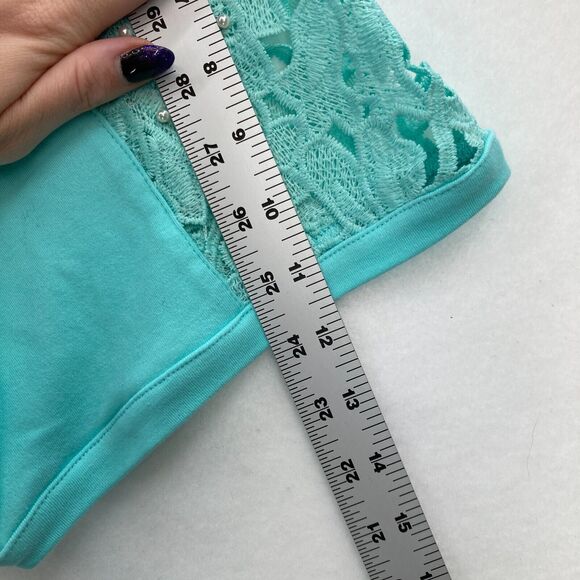 Quacker Factory Lace Sleeve Blouse Button Up V Neck Blue‎ Knit Boho Women's 3X - Picture 14 of 16